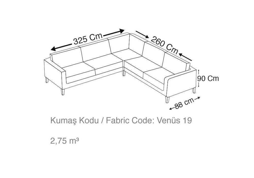 Köşe Kanepe Takımı Modern Gri ASYA