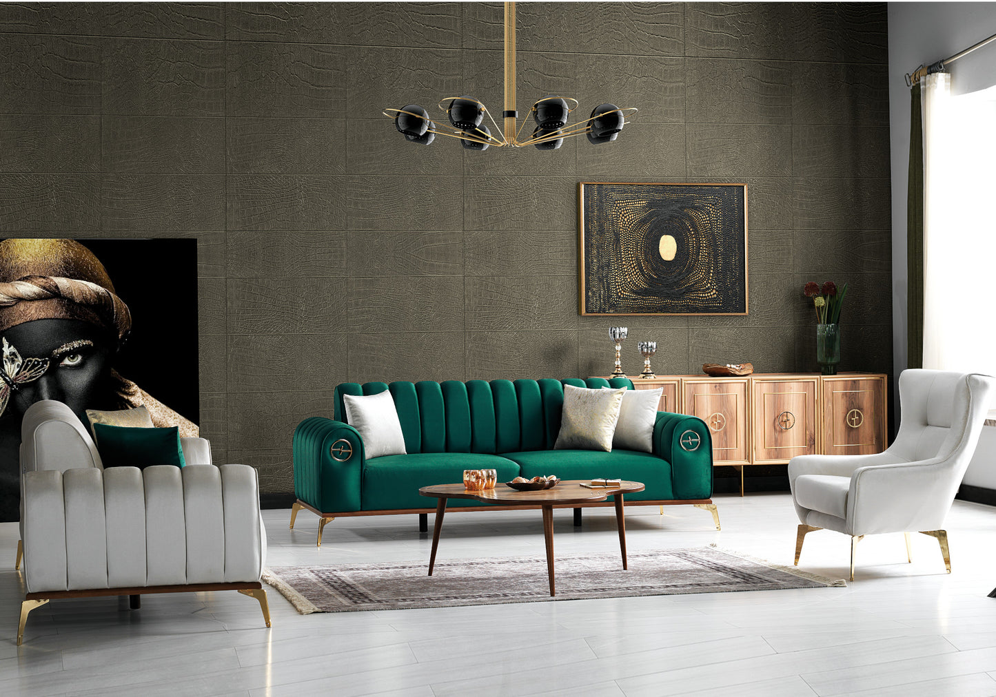 Berjer Modern Krem SOFYA