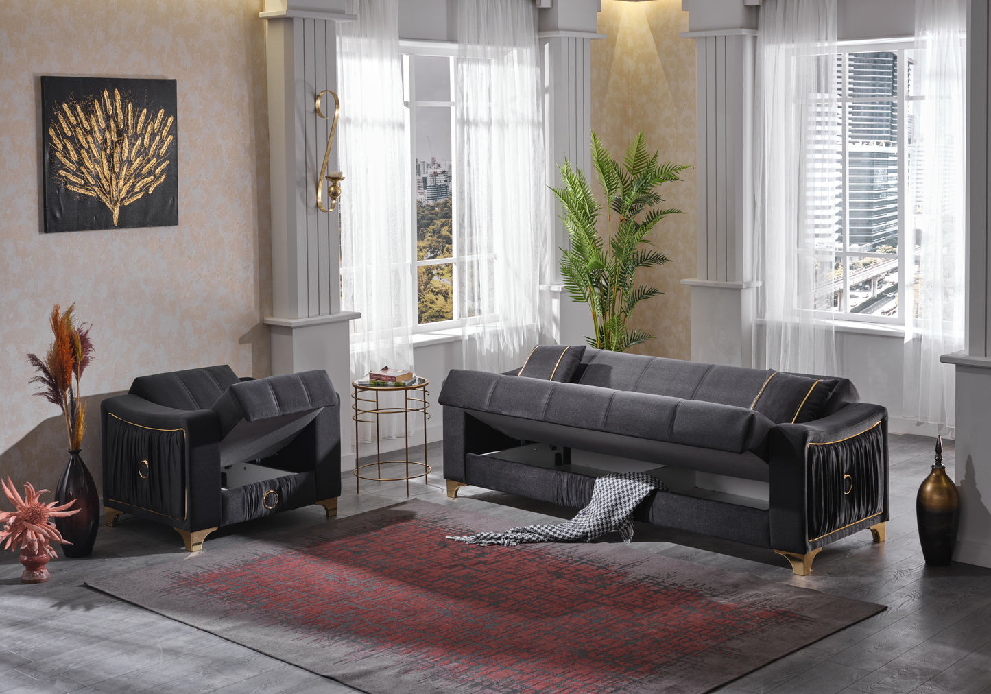 Berjer Modern Siyah STAR-2