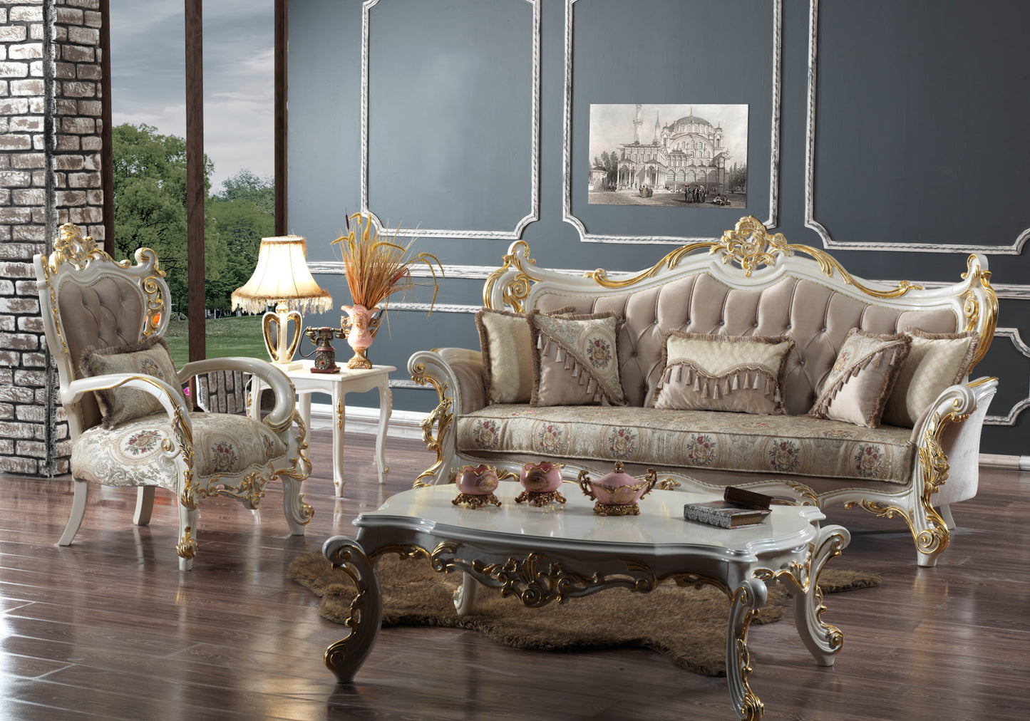 Berjer Gold Kapitoneli Bej ŞEHRAZAT