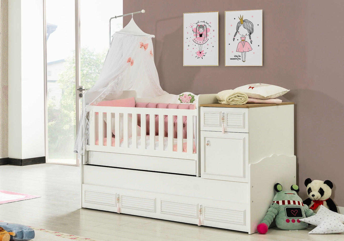 Büyüyen Bebek Beşiği Pembe LUNA