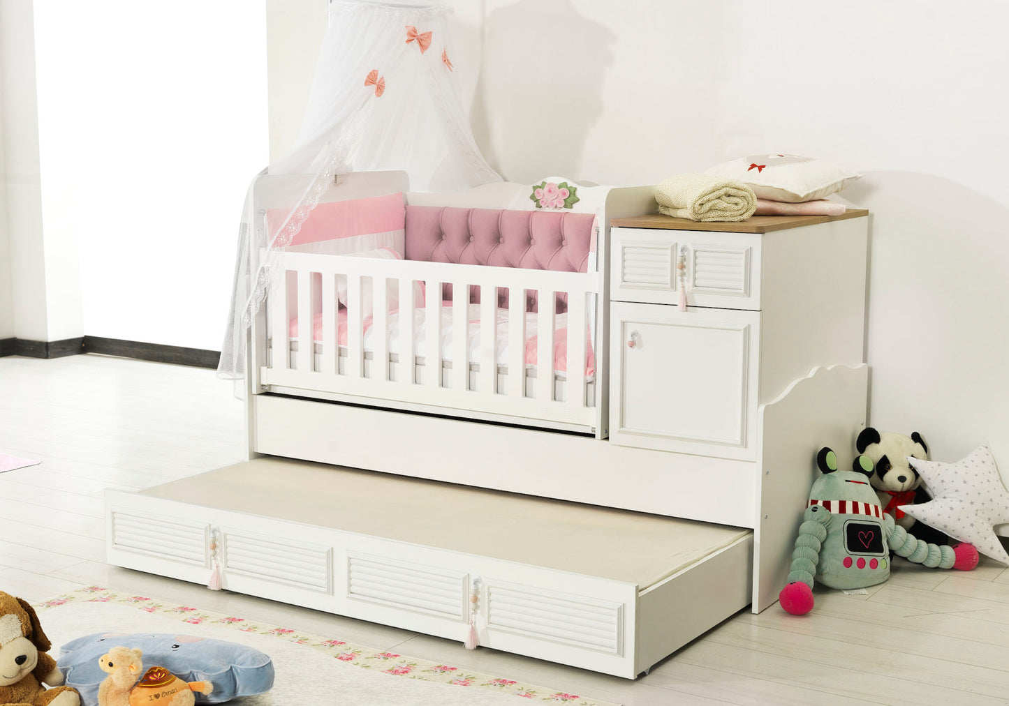 Büyüyen Bebek Beşiği Pembe LUNA