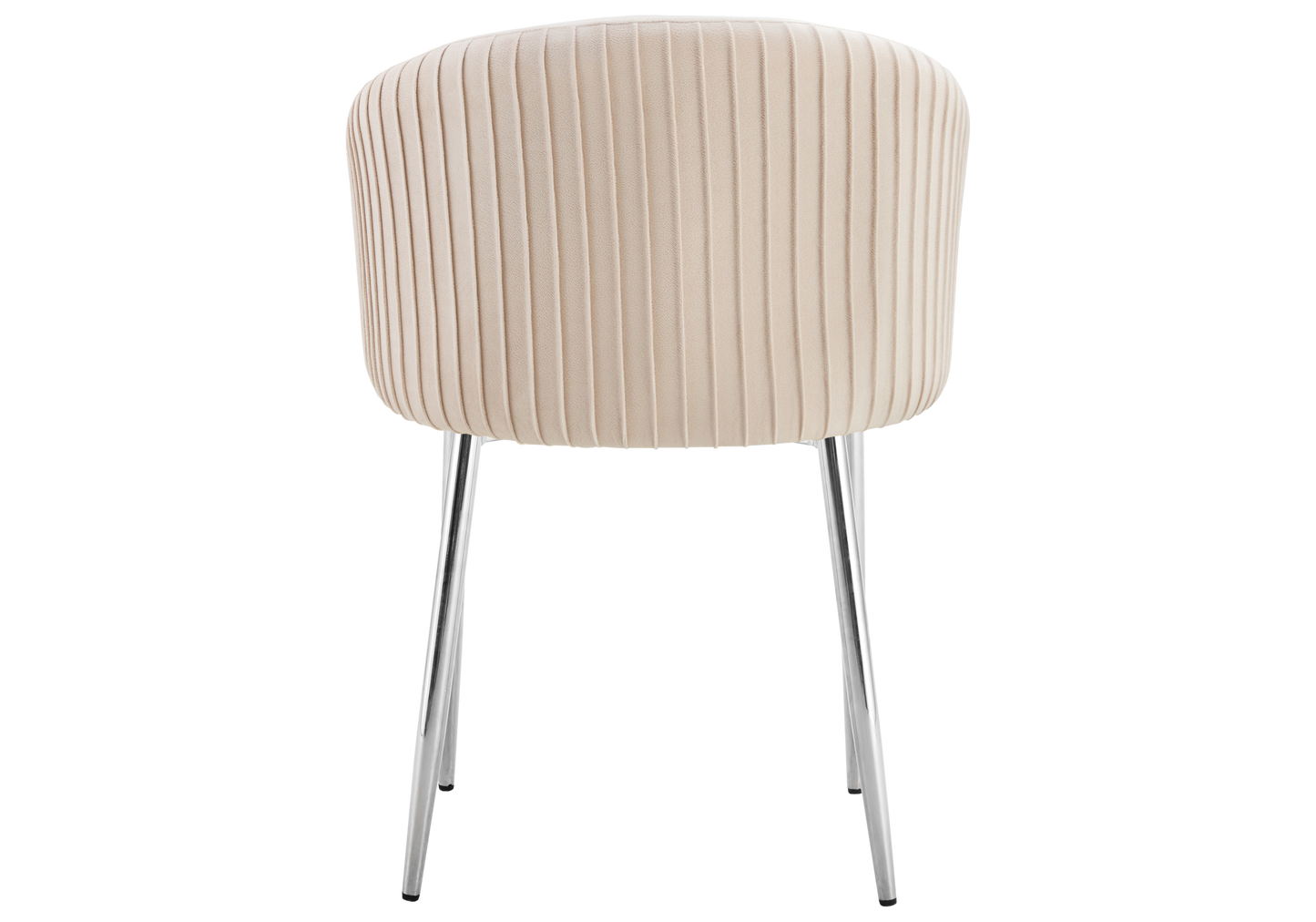 Lot de 2 Chaises Design Velours Beige & Pieds Chromés – SORAIA