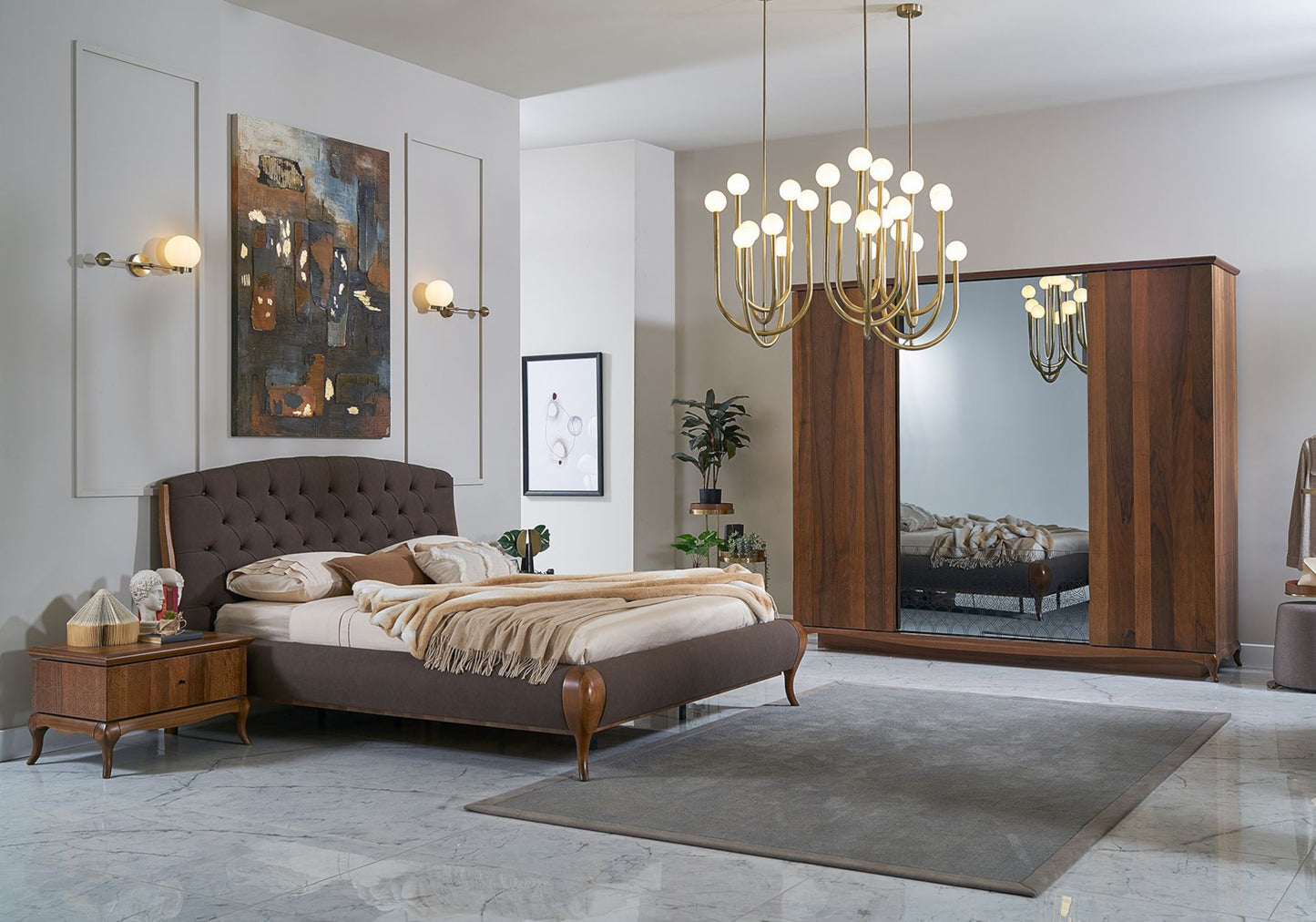 Gardırop Giyinme Dolabı Ceviz ART