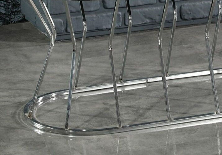 Gri Gümüş Kahve Metal Puf PEDRA