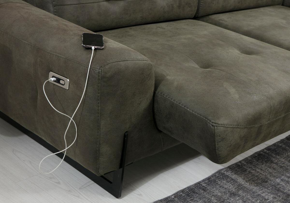 Mini Köşe Koltuk Takımı Usb Yeşil LORA