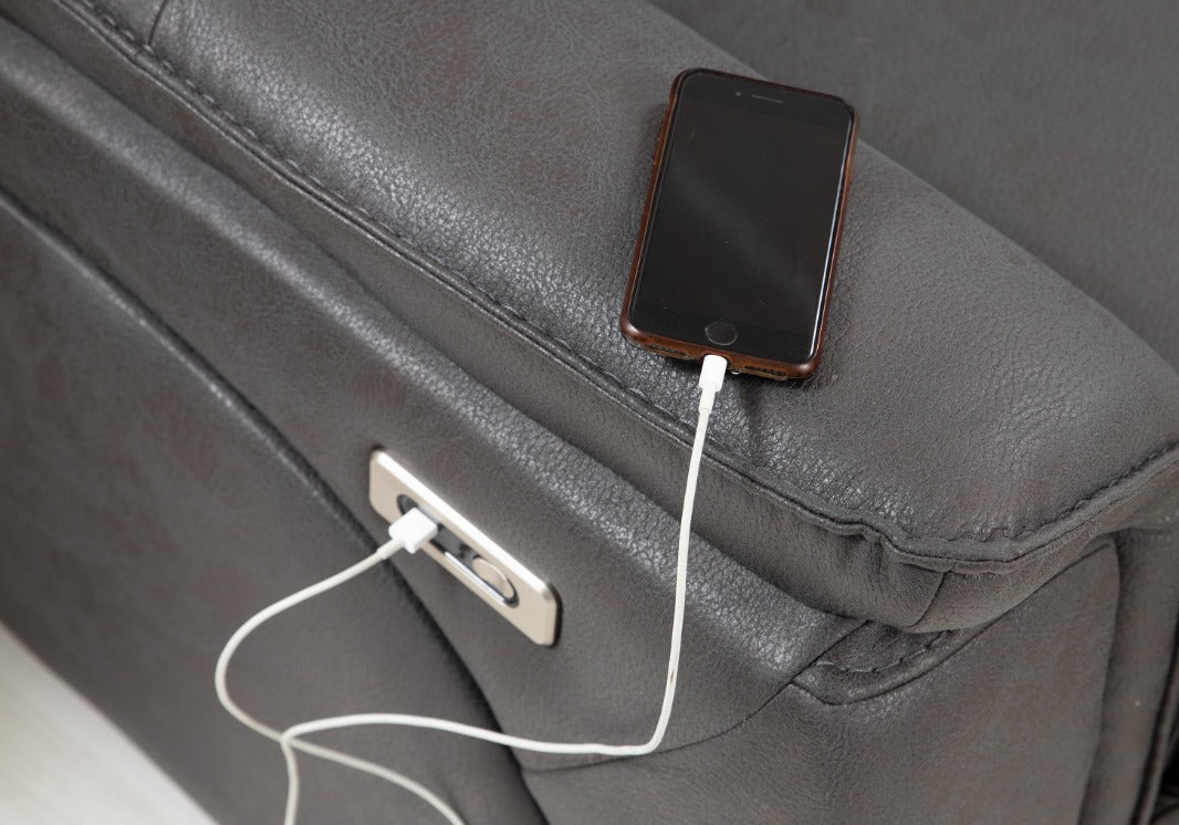 Relax Köşe Koltuk Takımı Usb Siyah GALA ZEN
