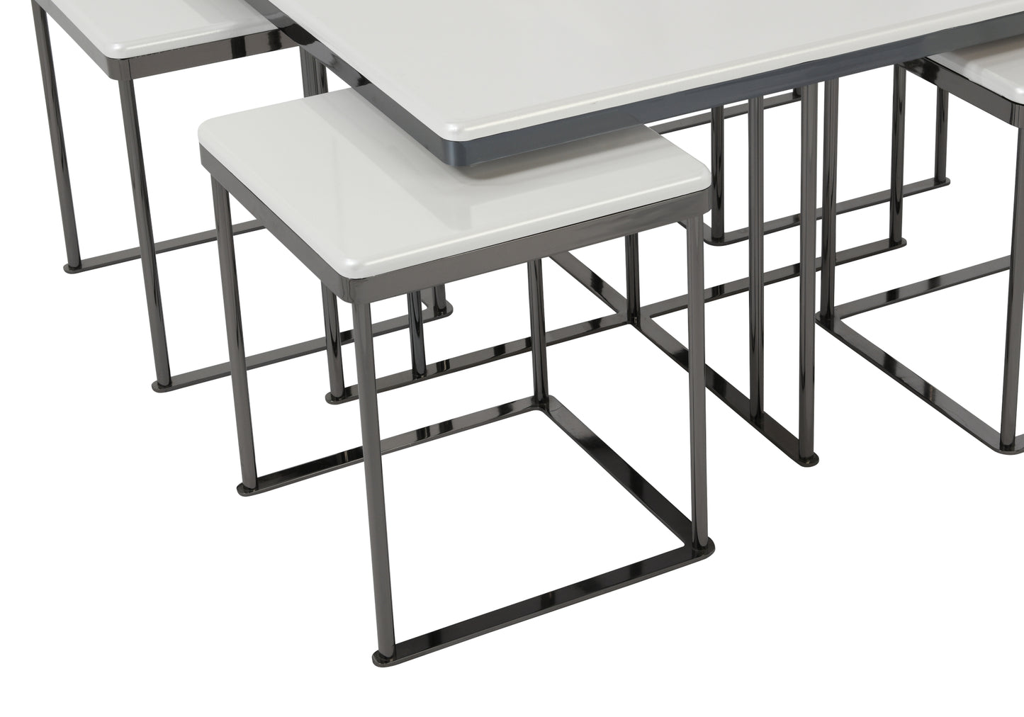 Kare Orta Sehpa Sedef Beyaz 4 + 1 LARA