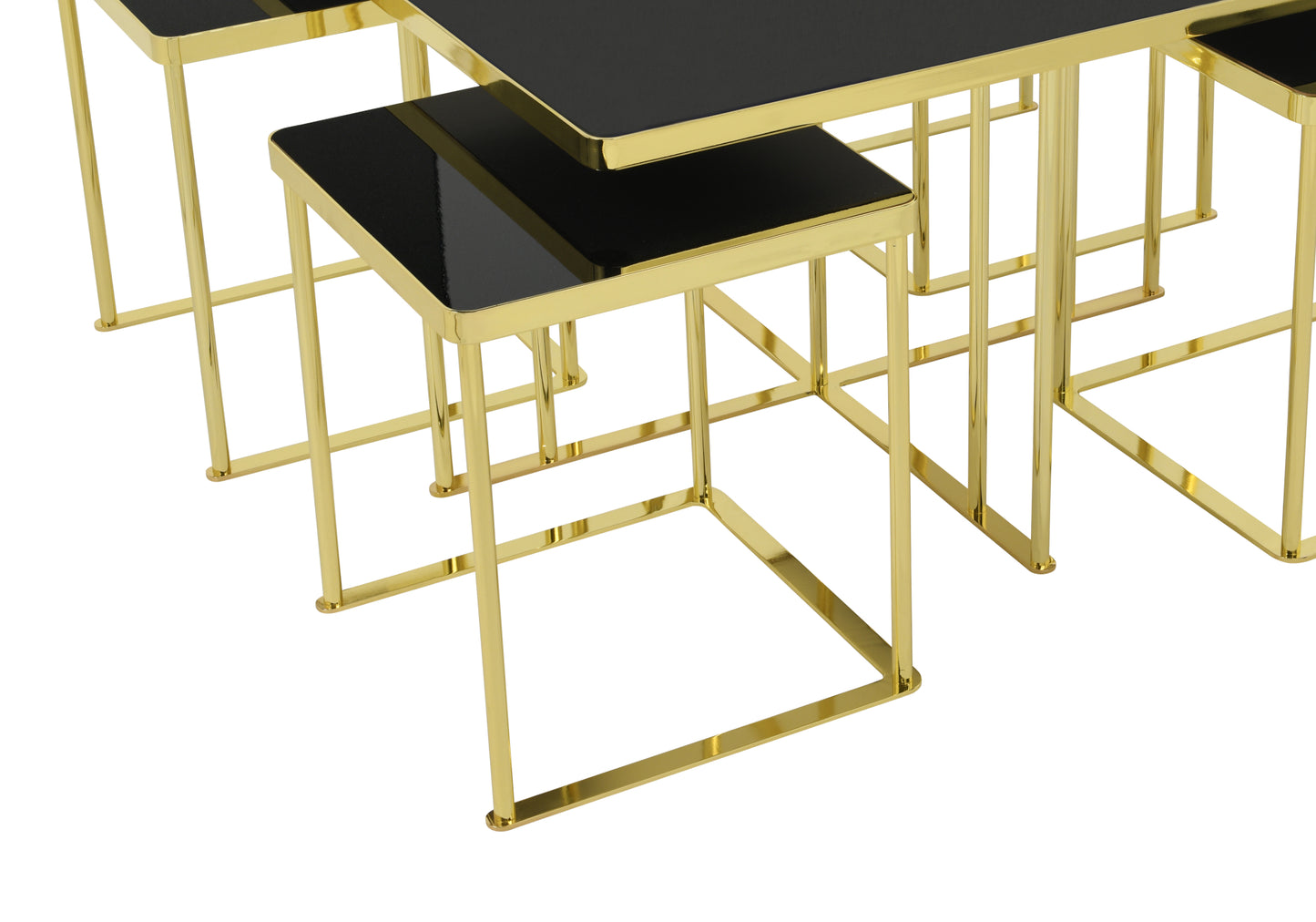 Kare Orta Sehpa Siyah 4 + 1 LARA