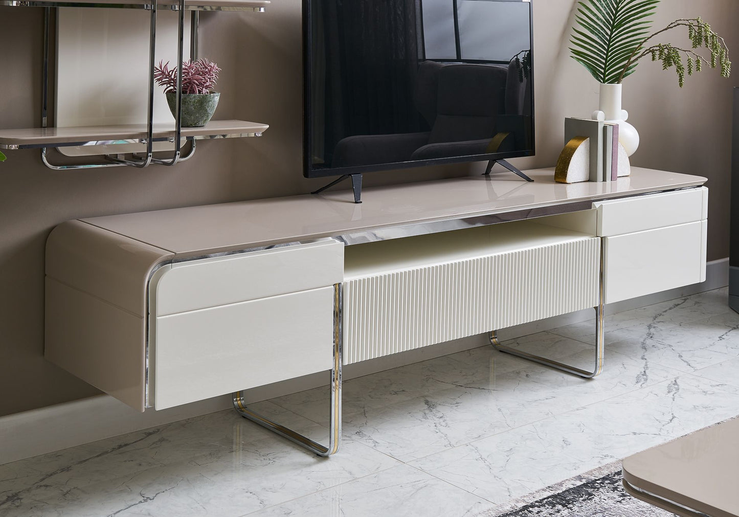 Tv Ünite Seti Silver Beyaz ARES