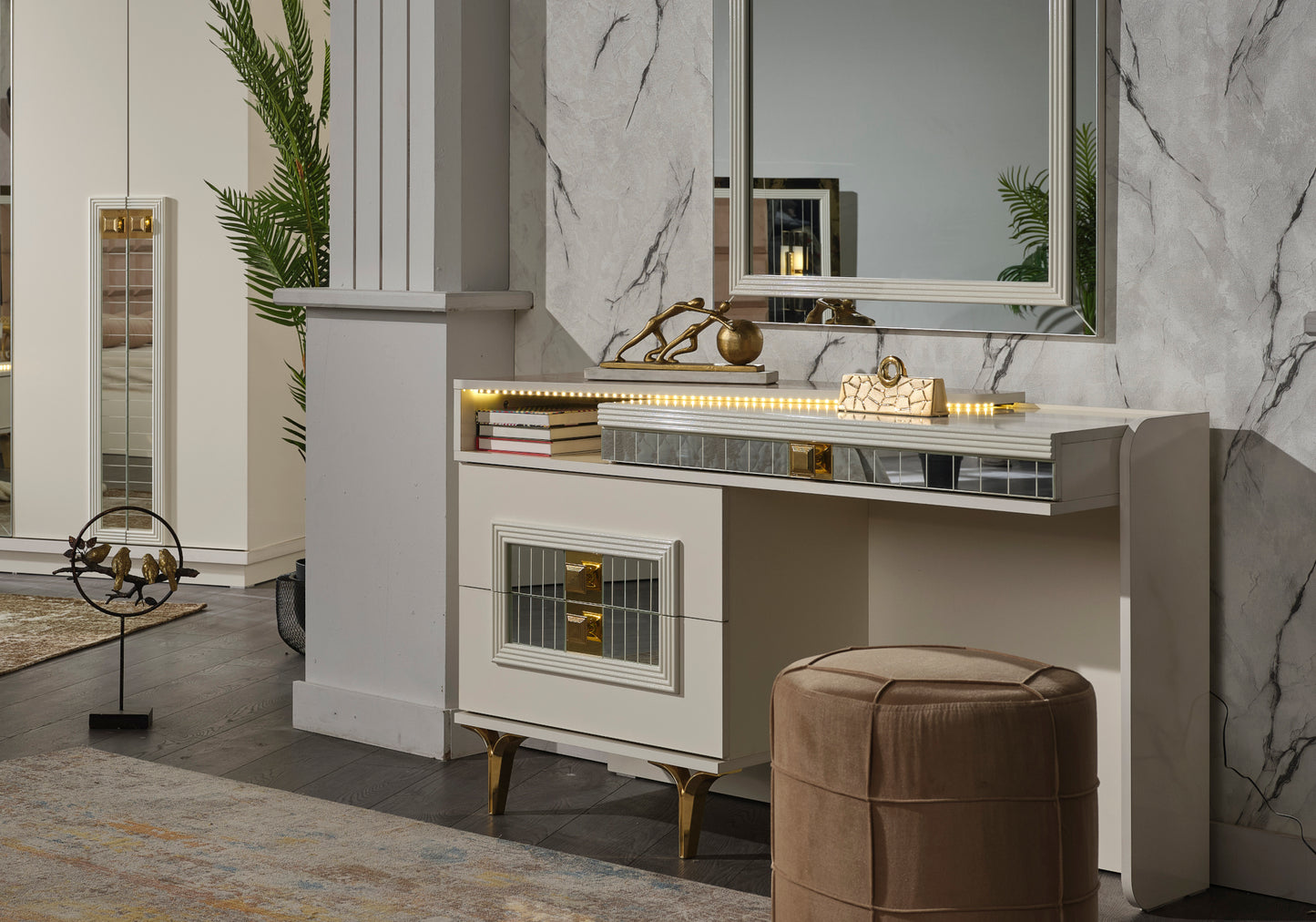 Yatak Oda Takımı Avangard Beyaz Gold LINE