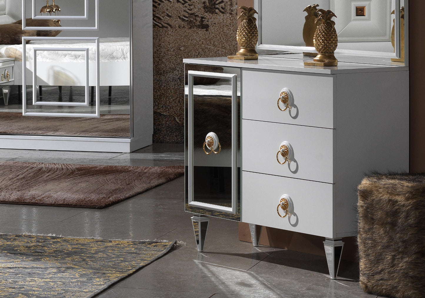 Yatak Oda Takımı Modern Beyaz KİNG