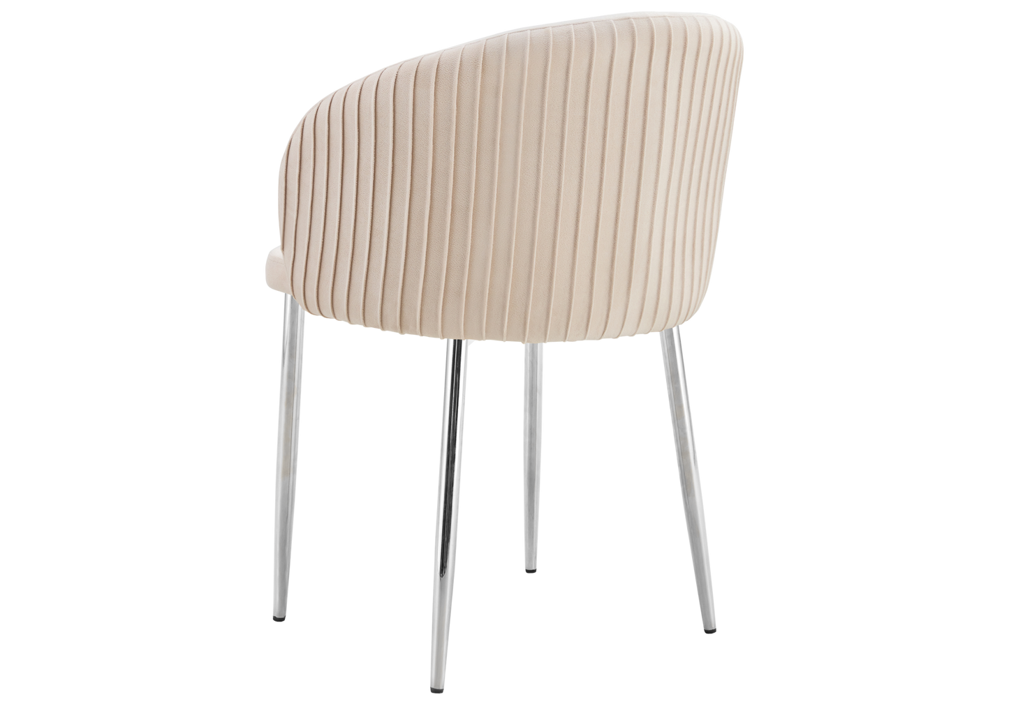 Lot de 2 Chaises Design Velours Beige & Pieds Chromés – SORAIA