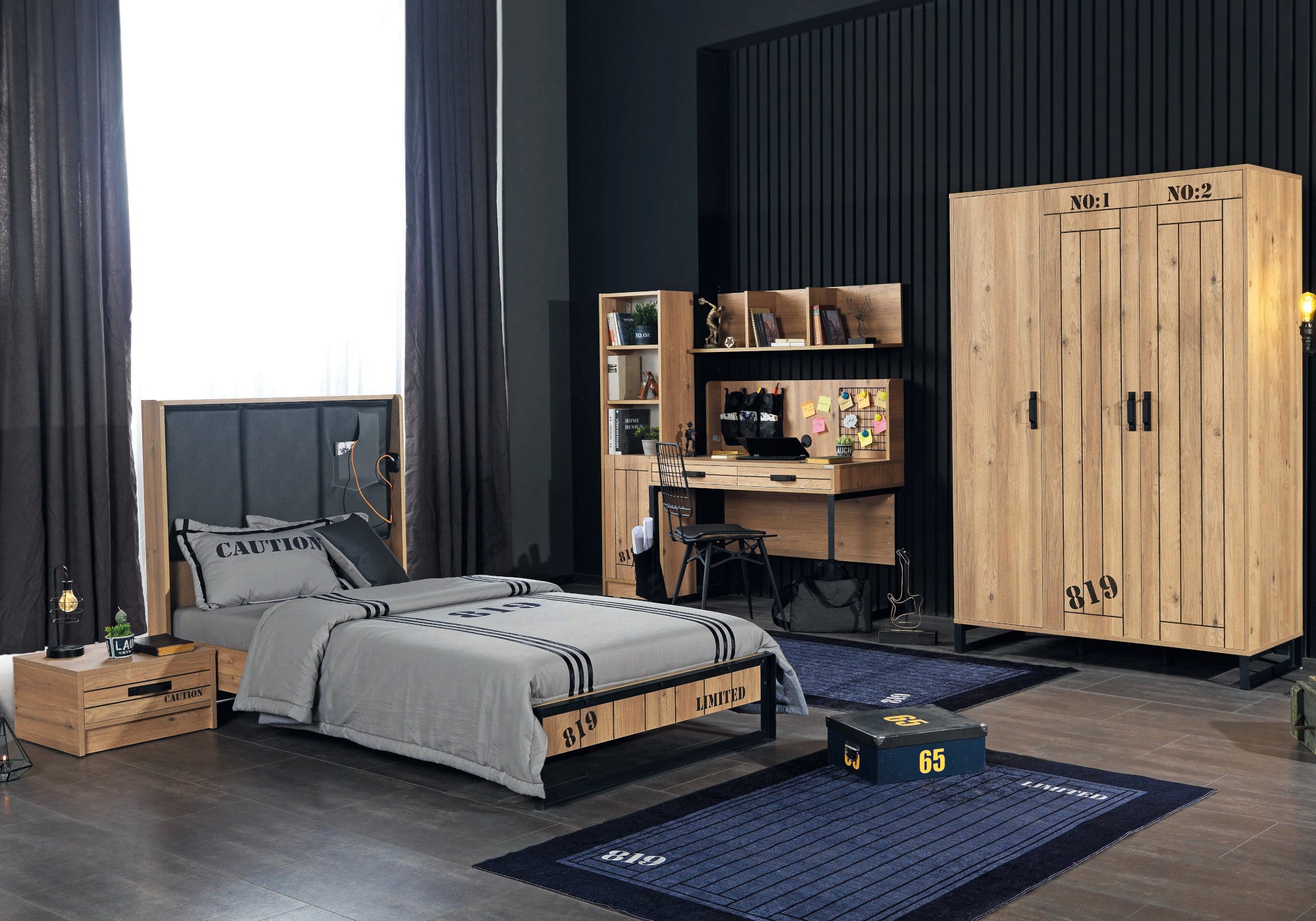 Genç Oda Takımı Modern Meşe DARK | Genç İçin Modern Mobilya – KELEKCI