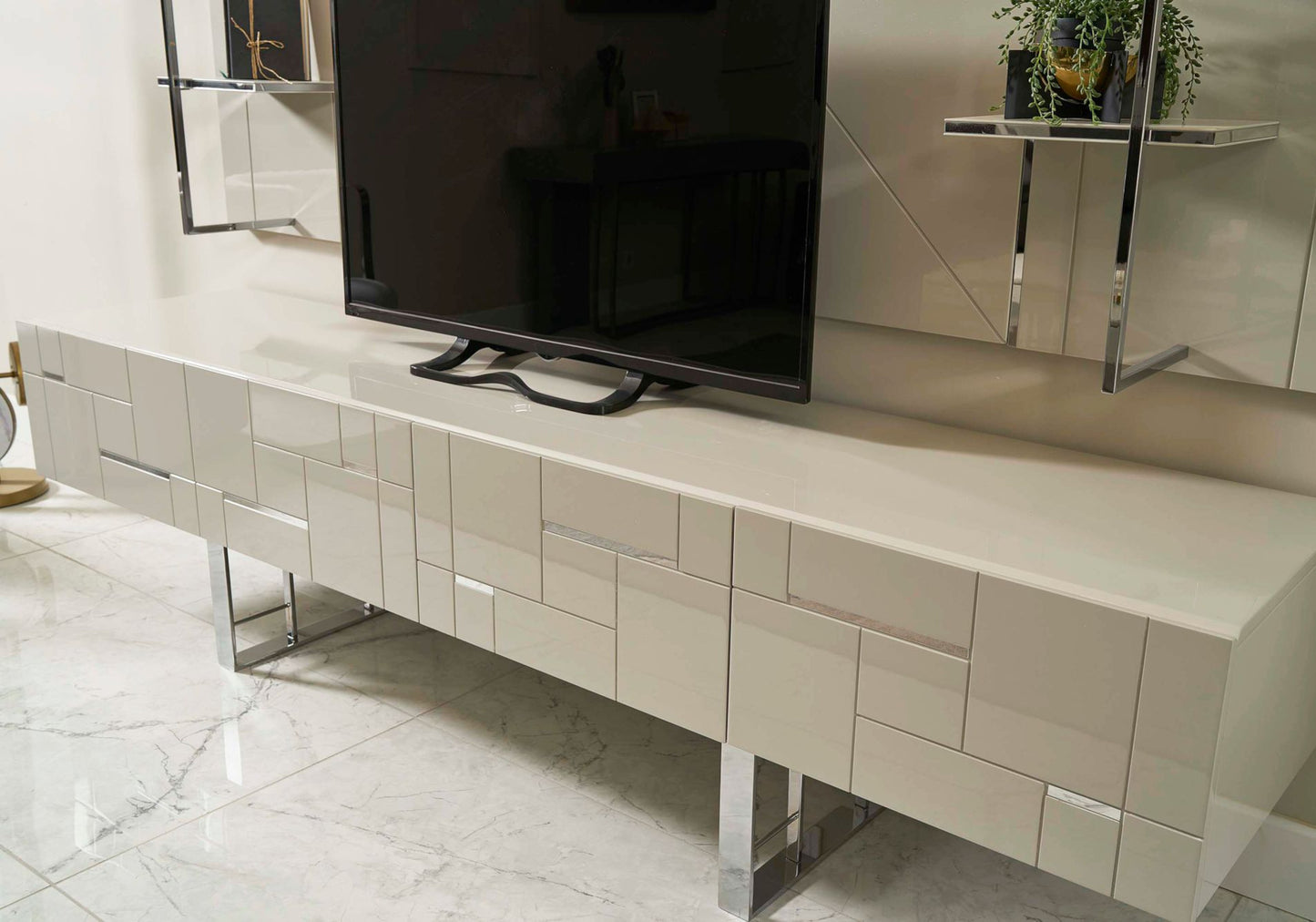 TV Ünite Seti Silver White İBİZA